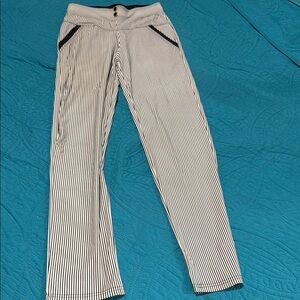 Stylish Striped Pants with Black Details